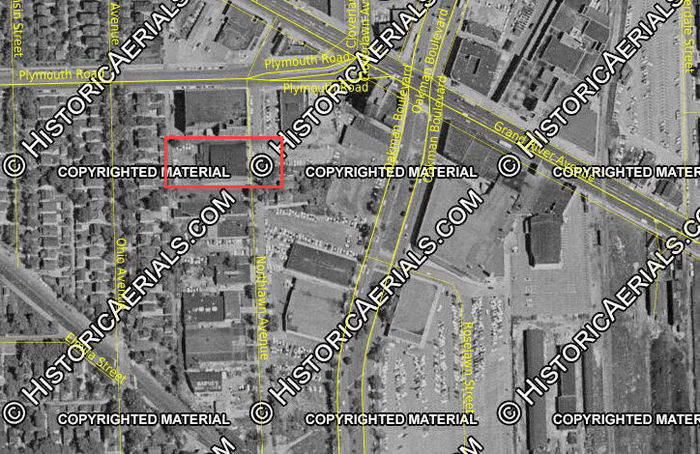 Ambassador Lanes (Argyle Lanes) - 1955 Aerial Of Northlawn Location (newer photo)